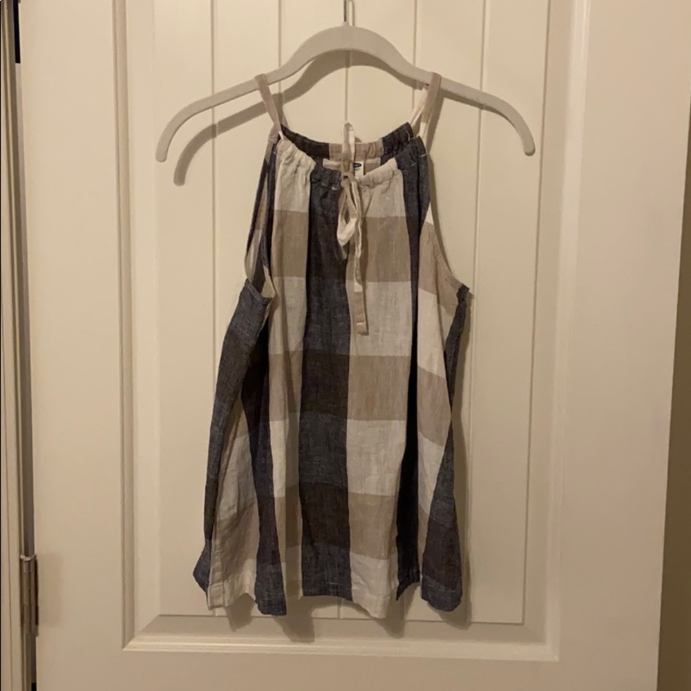 Old navy checked tank with tie